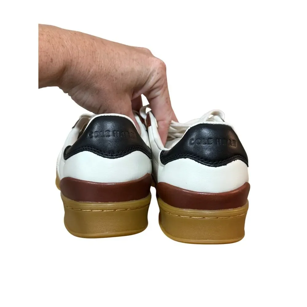Cole Haan Womens Grandpro Breakaway Leather Sneaker Brown White